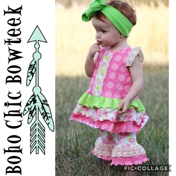 Other - 🏆Kiley Fields” Girls Floral Ruffle Set
